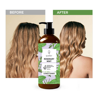 Produits de soins capillaires de marque privée Qquaker Huile d'arbre à thé Romarin Croissance des cheveux Anti-chute Shampooing et revitalisant pour cheveux bouclés