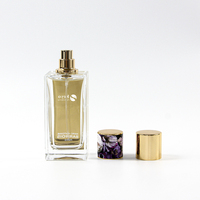 Vente en gros de flacons de parfum vides de 30 ml et 50 ml, flacons de parfum carrés plats de luxe, flacons de parfum en verre rechargeables noirs