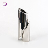 Arrangement de fleurs en acier inoxydable créatif minimaliste ornement Art abstrait grand diamètre bouche oblique Vase en métal décor à la maison