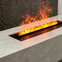 Cheminée électrique décorative à flamme 3D LED multicolore automatique, réglable et personnalisable, avec application TUYA, en métal intégré, 72 pouces, avec chauffage à eau