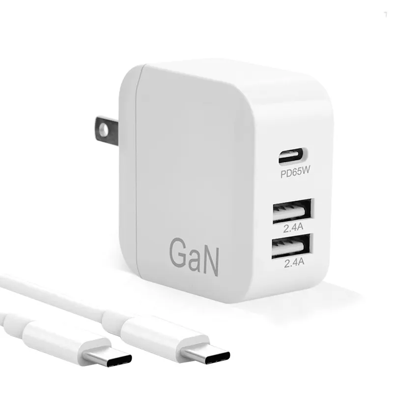 Cargador GaN de carga rápida de 65 W, 3 puertos tipo C, PD, USB, QC 4,0, 3,0, para iPhone 12 Pro, IPad