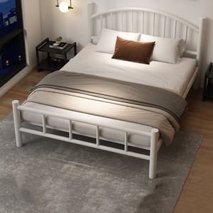 Железная кровать современная простая домашняя двуспальная кровать 1,8 м 1,5 м общежитие Аренда комнаты экономичная односпальная железная кровать - Product Image 1