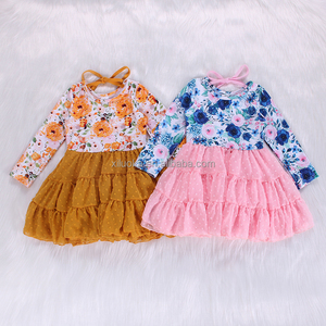 Happy Luoka OEM gran oferta Vestido de manga larga con estampado de flores para niña - Product Image 4