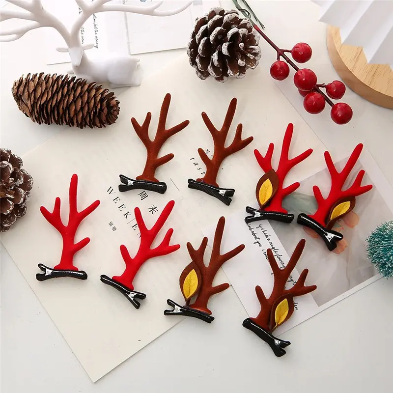 New Christmas Hairpin Antler Hair Clips Deer Ear Christmas Party fasce Festival bell accessori per capelli regali