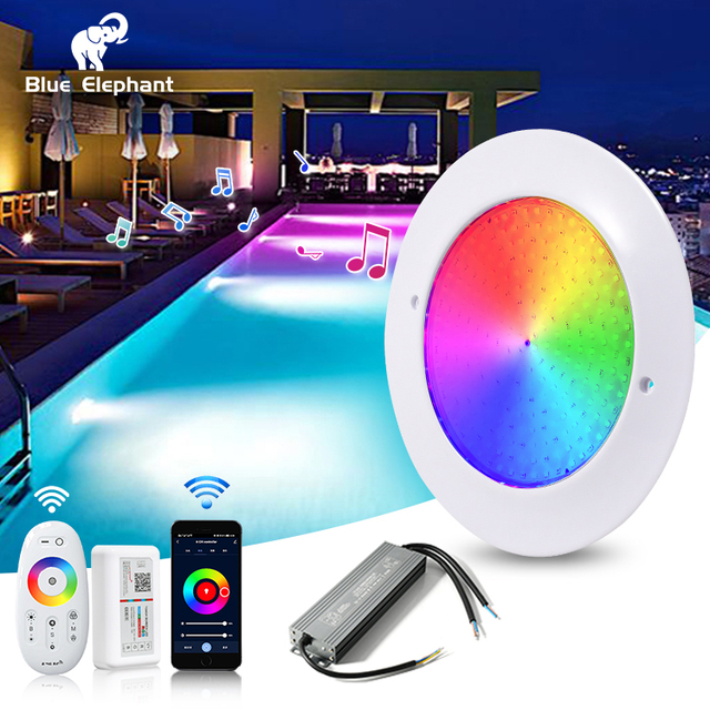 New Design APP Smart 12V Ip68 Waterproof Abs Ultra Thin Resin Filled Underwater RGB Led Swimming Pool Lights