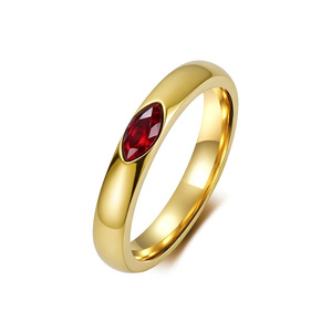 yunnique cross-border popular marquise diamond <b>ring</b> for women, <b>titanium</b> steel gold-plated niche high-end pinky <b>ring</b> - Product Image 1