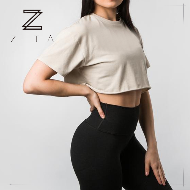 Custom Oem Casual Training Workout Sportswear Yoga Wear Crop Top Hot Selling Fitness Women's Short Sleeve Loosen T-shirt