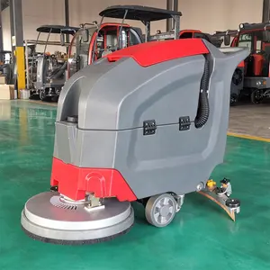 Automatic Floor Cleaning Scrubbing Machine Battery Powered Commercial Walk Behind Cordless Concrete Floor Scrubber