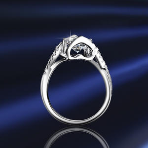 925 स्टर्लिंग चांदी के गहने डिजाइन जिरकॉन 18k का वादा vs1 1ct मोइससानाइट डायमंड सगाई जोड़े के लिए शादी के छल्ले - Product Image 4