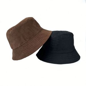 Double Sided Corduroy Bucket <b>Hats</b> Autumn and Winter <b>Warm</b> <b>Hat</b> Wholesale Outdoor Cotton Custom Embroidery logo Bucket <b>Hats</b> - Product Image 2