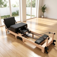 BSW Reformer de Pilates pliable et durable en érable et chêne, qualité professionnelle pour studio de Pilates, résistance à ressort réglable, garantie 10 ans