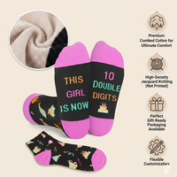 Chaussettes personnalisées en coton peigné de qualité supérieure pour un confort ultime, chaussettes amusantes pour fête d'anniversaire, cadeau personnalisé pour les adolescentes