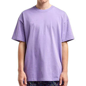 เสื้อยืดคอกลมทรงหลวมคุณภาพสูง ขายส่ง ผ้าฝ้าย 100% เนื้อหนา เสื้อยืดเปล่าทรงโอเวอร์ไซส์สำหรับผู้ชาย - Product Image 1
