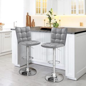 Meubles de salle à manger 2025 Chaises de bar modernes Chaises longues de bar Chaise haute en métal Rembourrage en Pu Repose-pieds chromé réglable Tabouret de bar - Product Image 2