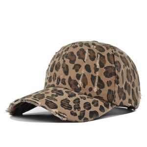 Vente en gros de casquettes de baseball vintage usées pour sports de plein air 100% coton casquettes de baseball léopard pour hommes - Product Image 5