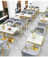 Ensemble table et chaises pour salon de thé, restaurant, style moderne et simple, en bois massif, avec canapé, idéal pour les desserts et les burgers
