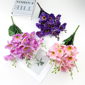 Bouquet de coquelicots simulés, 20 têtes, 40 cm, fleurs en soie, arrangement floral artificiel pour la décoration de la maison et des mariages - Product Image 2