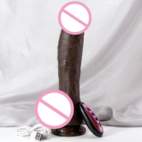 Fernbedienung XXL Langer Penis Großer Realistischer Teleskop-Dildo Vibrator mit Stoß- und Heizfunktion G-Punkt Anal-Dildo für Frauen