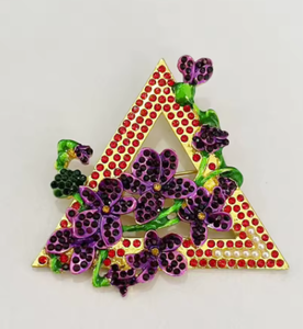 Broche de Solapa para Mujer, Diseño de Triángulo Violeta Dear Delta, Joyería para Grupo Social Griego, con Aleación y Baño Metálico, Accesorio de Moda - Product Image 6