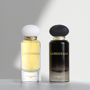 Factory Luxury Custom Clear 55ml Round Crimp Gradient Color Glass Perfume <b>Bottle</b> With Packing <b>Box</b> - Product Image 1