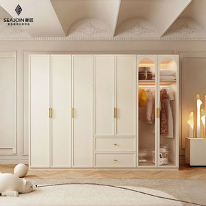 Armario de montaje de madera de estilo europeo moderno para el hogar, dormitorio, habitación de alquiler económica, primeros espacios de vida pequeños rectos individuales - Product Image 6