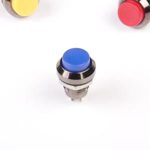 Đẩy nút tạm thời SPST 2pins Vòng cao đầu <span class=keywords><strong>IP67</strong></span> không thấm nước kim loại màu đen sáng bóng vỏ 12mm đẩy nút Thiết bị chuyển mạch - Product Image 2