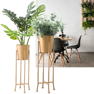 Macetero de Flores Decorativo de Metal Dorado Personalizado, Decoración Moderna <span class=keywords><strong>para</strong></span> el Hogar, Soporte <span class=keywords><strong>para</strong></span> <span class=keywords><strong>Plantas</strong></span> - Product Image 5