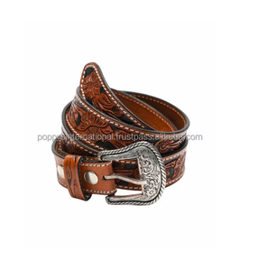 Ceinture de style vintage occidental de qualité supérieure pour les jeunes filles en cuir de vache véritable motif solide boucle en plastique ceinture décontractée imperméable - Product Image 4