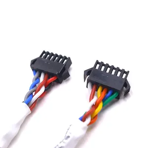Kustom membuat SM 2.5 pria 6 pin kawat ke kawat konektor d-sub 9 tiang DB9 pria pasang kabel perakitan