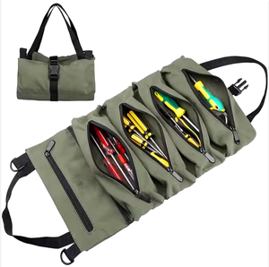 Super Roll Tool <b>Bag</b> Canvas Organizer Bucket Car First Aid Kit Wrap Pouch - Product Image 4