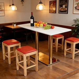 Table de salle à manger commerciale en pierre fritté<span class=keywords><strong>e</strong></span> avec bordure en alliage d'aluminium sur mesure pour restaurant, hôtel, <span class=keywords><strong>bar</strong></span>, cantine - Product Image 2
