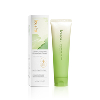 Nettoyant Purifiant et Raffermissant à l'Huile d'Arbre à Thé avec Logo Personnalisé, Nettoyage en Profondeur des Pores, Équilibrant l'Huile, Lavage Doux du Visage, OEM 100g