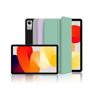 Étui à trois volets en silicone mince pour Xiaomi Redmi Pad SE 11 pouces coque de protection tablette pour RedMi Pad SE TPU étui intelligent souple support magnétique