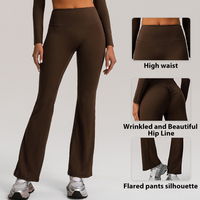 Pantalon de yoga ample et respirant à séchage rapide pour femme, coupe large, effet push-up, pour l'automne, le sport et la danse - XL