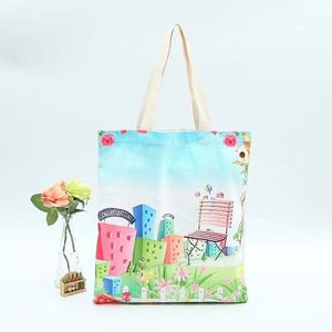 China Factory Wholesale Custom Printed <b>Long</b> Handle Cotton Canvas Tote <b>Bag</b> Eco-friendly & Durable for Shopping - Product Image 1