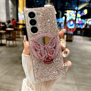 Funda para Teléfono con Pedrería Electrochapada y Soporte de Mariposa para Samsung Z Fold 7/8 Z Fold 4/5/6, Carcasa Plegable - Product Image 2