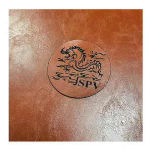 12X24 Glossy Brown 0.8mm Leatherette Laser Engraving Blanks Leather For Patch Cloth Label Without Adhesive