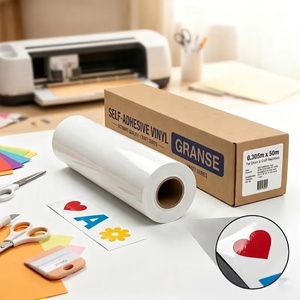 Rollo de Vinilo Permanente Brillante de 0.305x50m con Adhesivo de Alta Adherencia para Máquinas de <span class=keywords><strong>Corte</strong></span> <span class=keywords><strong>Cricut</strong></span> y Calcomanías DIY - Product Image 1