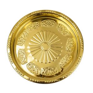 Plat de service et de Pooja traditionnel en laiton de qualité supérieure, grand format, authentique, fait main et robuste - Product Image 2