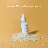 Ensemble de Soins pour la Peau au Riz Han Linger Marque Privée: Sérum Visage Hydratant Améliorant l'Éclat, Tonique au Riz et Crème Blanchissante
