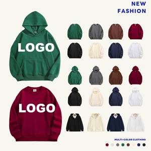 Sweat-shirt à capuche décontracté pour homme, imprimé et brodé, style rétro, en polaire épais 500G, sans cordon de serrage, avec poche, chaud, streetwear, pour l'hiver - Product Image 3