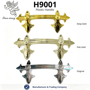 H9001 Juego <span class=keywords><strong>de</strong></span> herrajes dorados para ataúd, manijas para ataúd, decoración conmemorativa, artículos funerarios, <span class=keywords><strong>precio</strong></span> <span class=keywords><strong>de</strong></span> fábrica al por mayor - Product Image 2