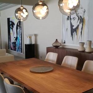 Lustre suspendu en verre de luxe nordique, design unique, petite taille, LED, hauteur réglable, pour salle à manger et maison - Product Image 5