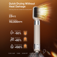 Brosse sèche-cheveux lissante et bouclante tout-en-un SMET, volumisante ionique pour tous types de cheveux, moteur DC 1200W, 3 vitesses, styler professionnel