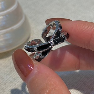 S925 Pure Silver Drop Glazed Cross <b>Ring</b> Simple and Fashionable Niche Design Medieval Vintage Zircon <b>Open</b> Adjustable <b>Ring</b> - Product Image 1