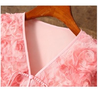 Manteau court rose fin et polyvalent pour femmes, cardigan créatif à fleurs avec design à boucle, veste châle rose