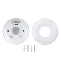 Détecteur de mouvement infrarouge PIR LED ultra-mince pour plafond, 360 degrés, montage en surface, 220V, marche/arrêt automatique