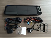 Caméra de tableau de bord miroir 4k à double objectif, enregistreur de conduite avant et arrière, caméra de tableau de bord Wifi Gps, système de surveillance de stationnement 24h