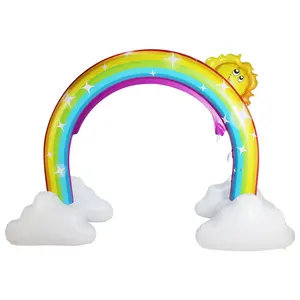 Sprinkler Inflatable Rainbow Arch Toy Outdoor Water Play Sprinklers Over 8 Feet Long Summer Fun Backyard Play for Infants Kid