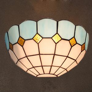 Lampe murale demi-éclairante LED 2700K en verre Tiffany brun fait main avec feuille de cuivre, style européen, pour salon, application vintage moderne - Product Image 2